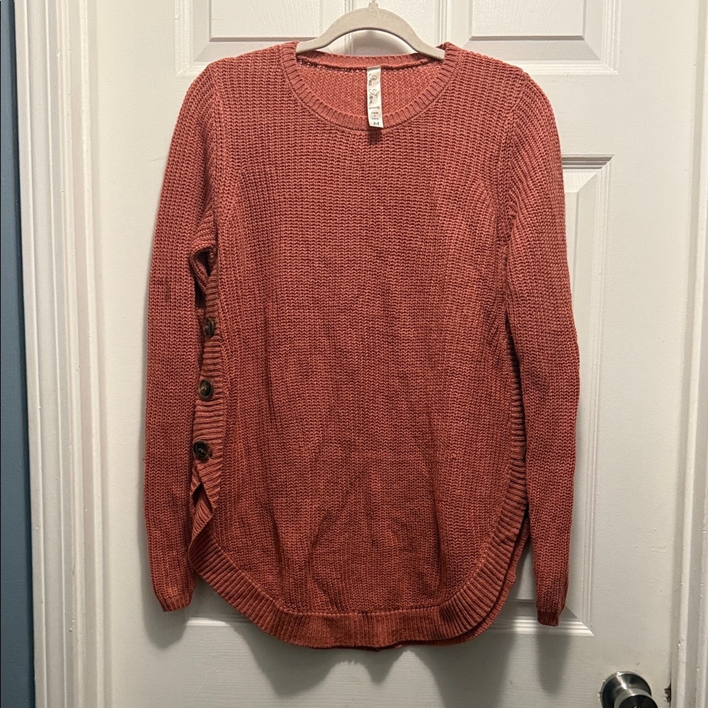 Rina Rossi Maternity Knit Sweater in Coral